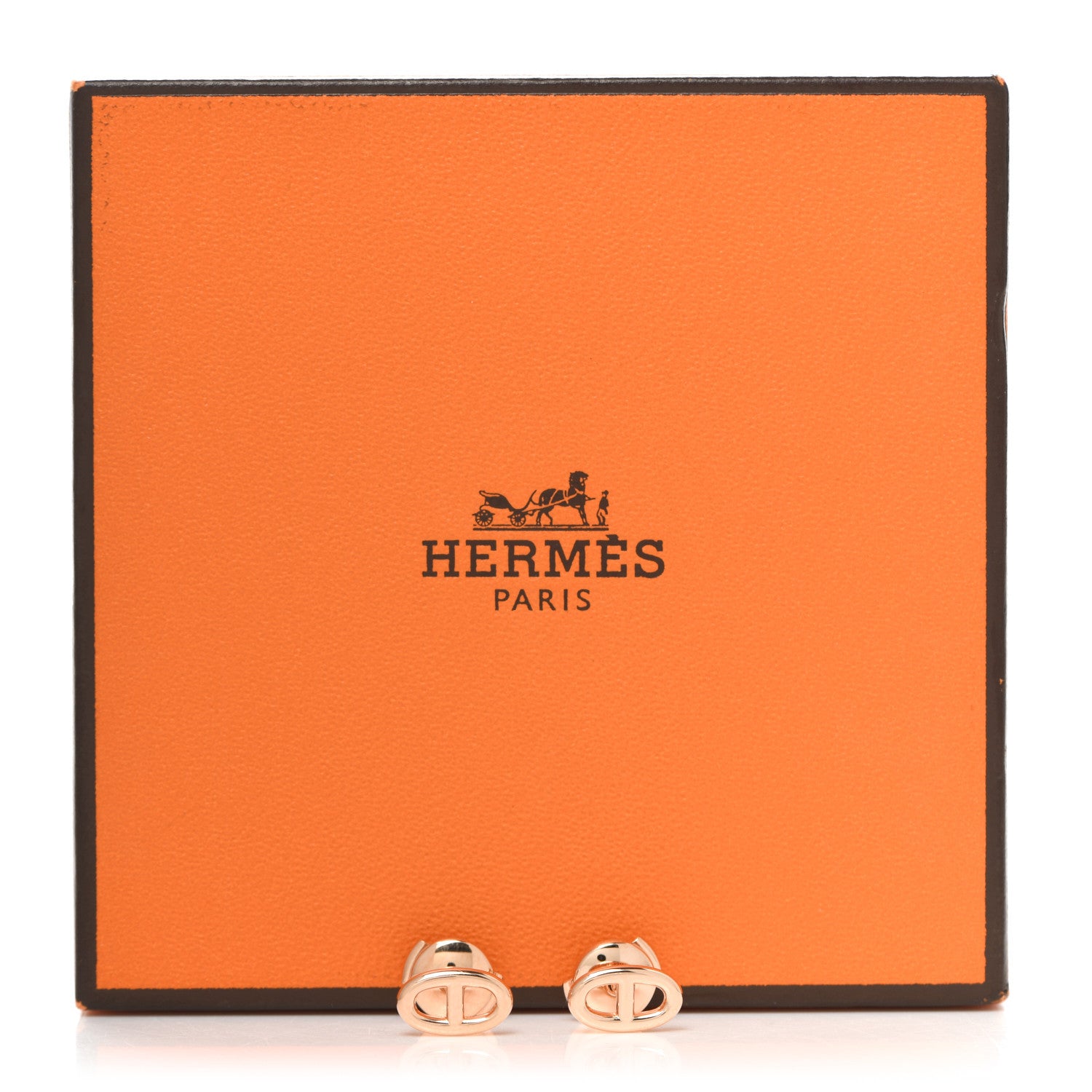 Hermes 18K Rose Gold TPM Farandole Stud Earrings 5 of 5