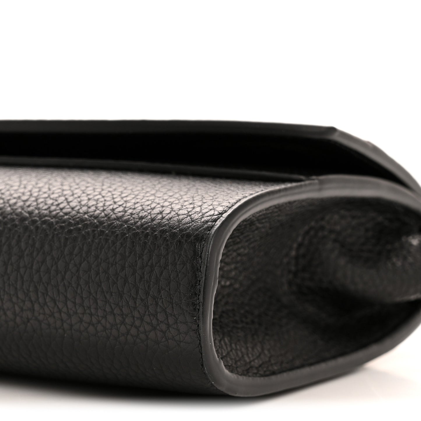 Grained Calfskin Gancini Crossbody Flap Black