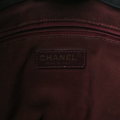 Chanel Iridescent Calfskin Quilted Happy Stitch Shopping Tote Black 6 of 11