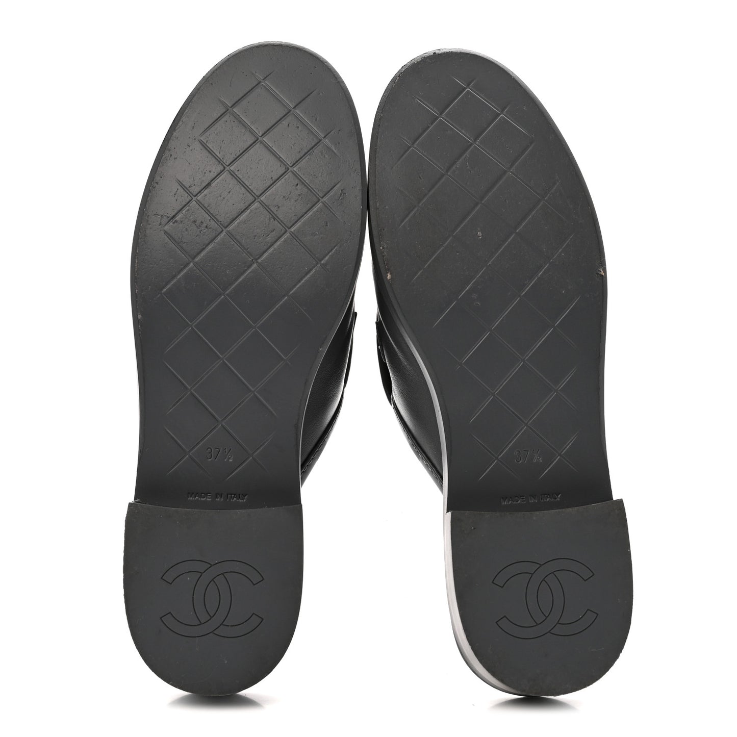 Lambskin Quilted CC Turnlock Mules 37.5 Grey