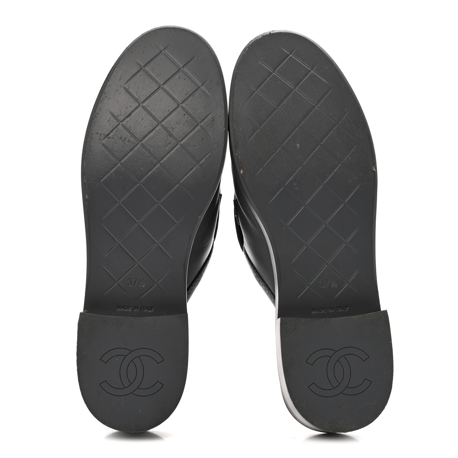 Chanel Lambskin Quilted CC Turnlock Mules 37.5 Grey 6 of 13