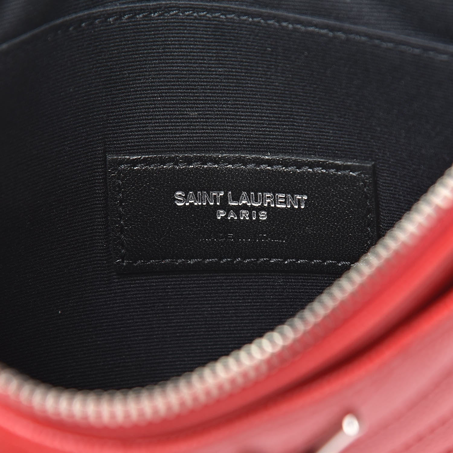 Saint Laurent Grain De Poudre Chevron Monogram Bill Pouch Bandana Red 6 of 8