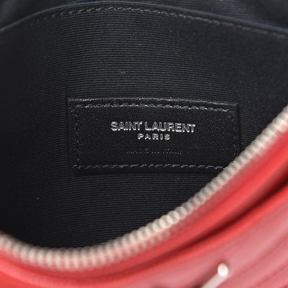 Saint Laurent Grain De Poudre Chevron Monogram Bill Pouch Bandana Red 6 of 8
