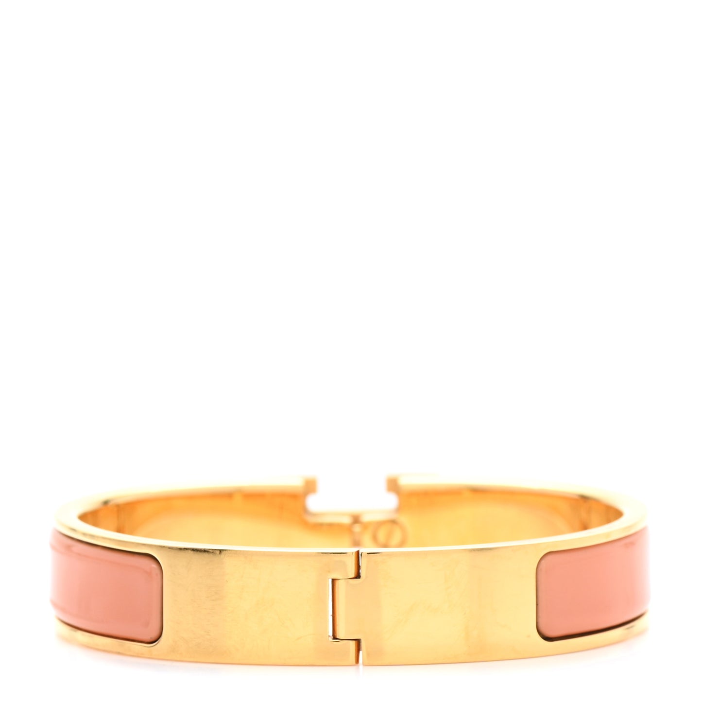Enamel Narrow Clic Clac H Bracelet PM Peach Melba