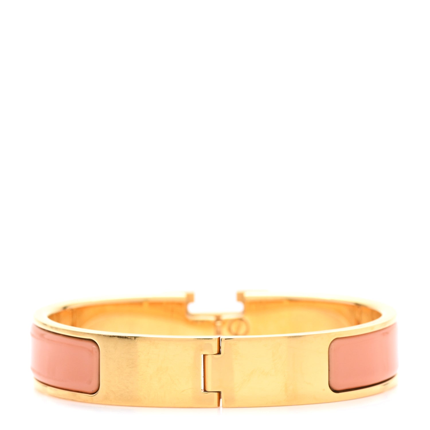 Hermes Enamel Narrow Clic Clac H Bracelet PM Peach Melba 3 of 4