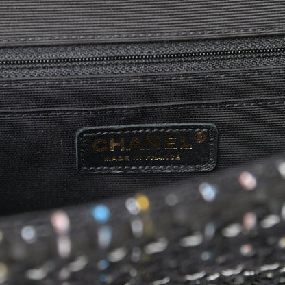 Chanel Tweed Chain Braid Medium Single Flap Black 6 of 10