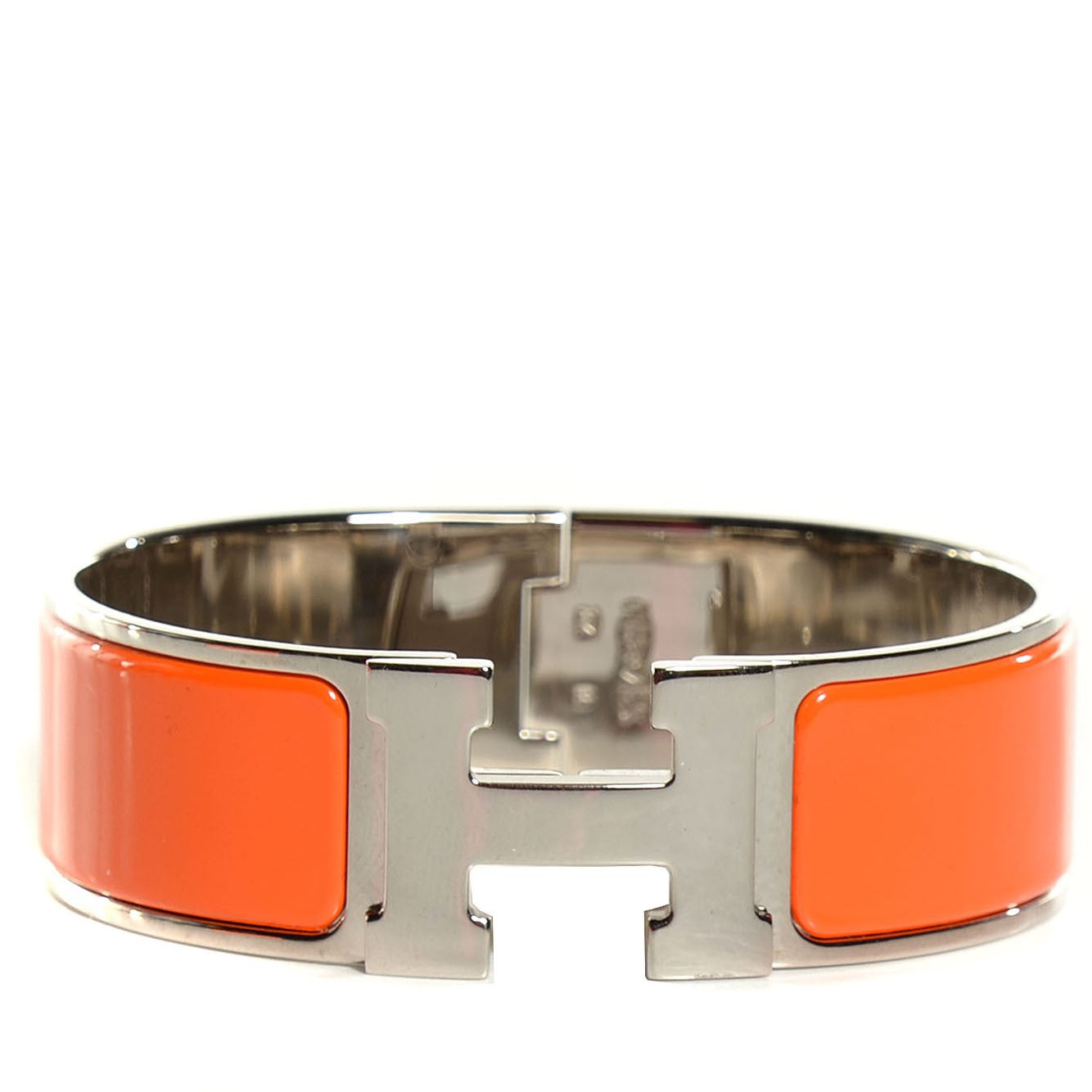 Enamel Wide Clic Clac H Bracelet GM Orange