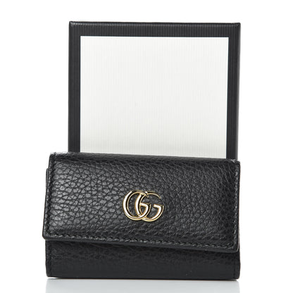 Gucci Pebbled Calfskin GG Marmont 6 Key Holder Black 7 of 7