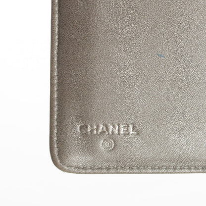 Chanel Lambskin Camellia Embossed Yen Wallet Black 6 of 8