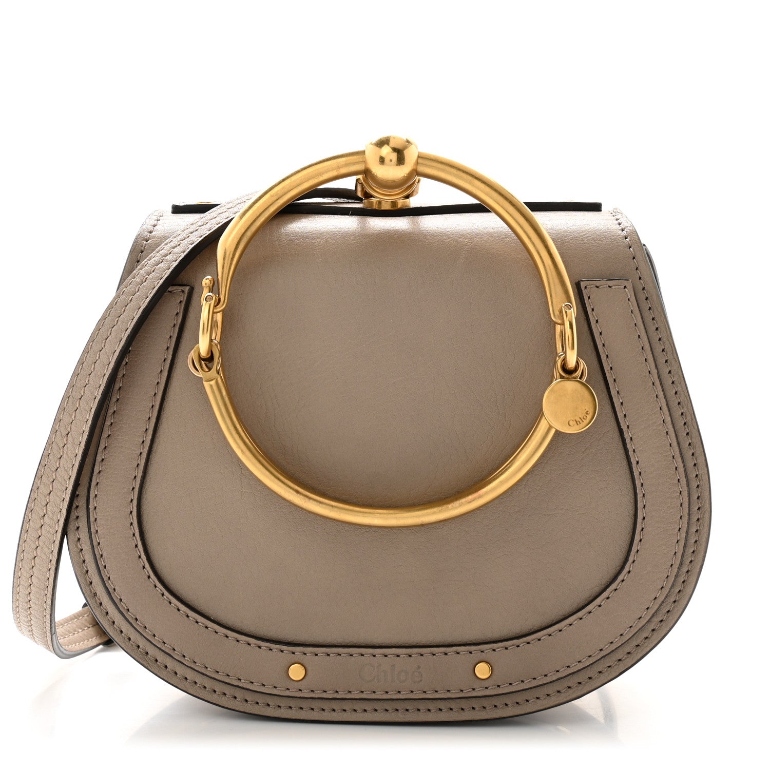Chloe Calfskin Suede Small Nile Bracelet Bag Motty Grey 1 of 13