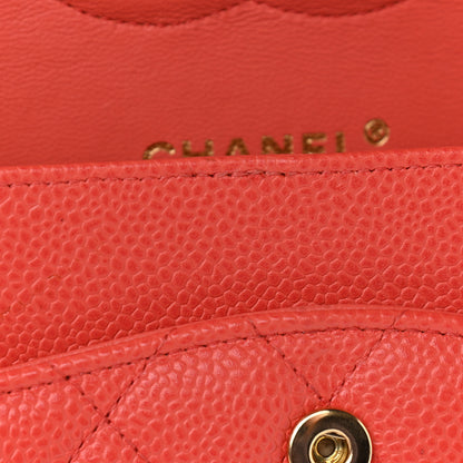 Chanel Caviar Quilted Medium Double Flap Light Red 11 of 12