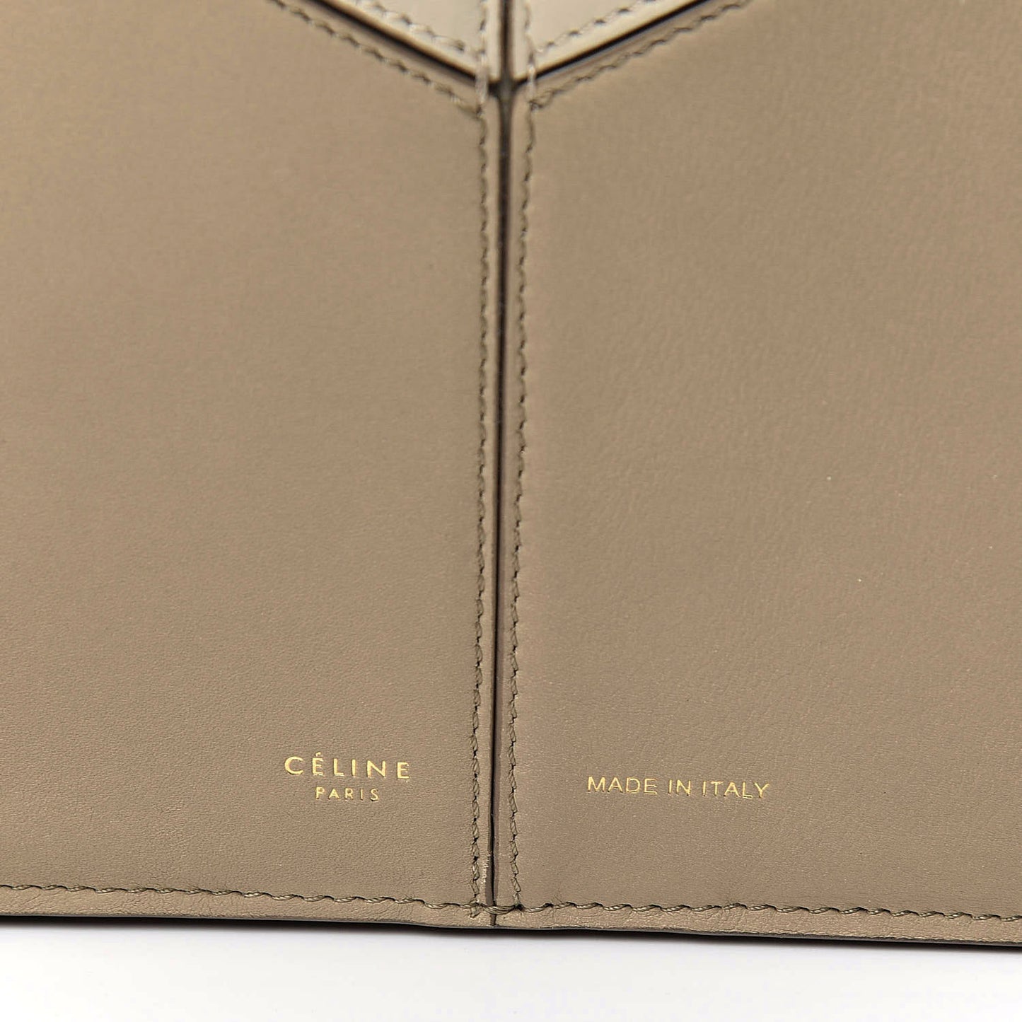 Calfskin Bi-Color Medium Tri-Fold Bag Pale Beige