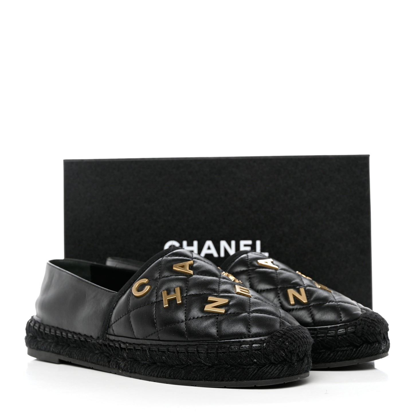 Lambskin Quilted CC Logo Espadrilles 41 Black