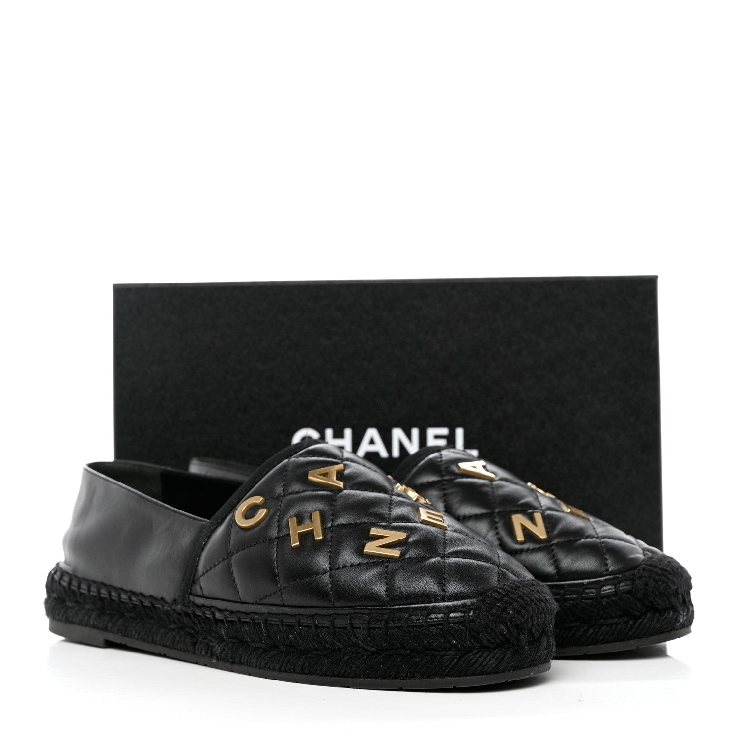 Chanel Lambskin Quilted CC Logo Espadrilles 41 Black 10 of 10