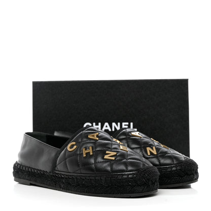 Chanel Lambskin Quilted CC Logo Espadrilles 41 Black 10 of 10