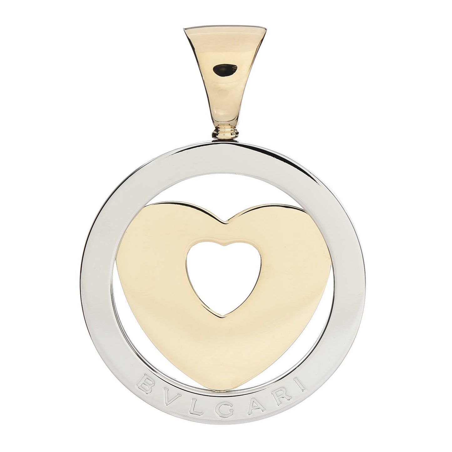 18K Yellow Gold Stainless Steel Tondo Heart Pendant　　