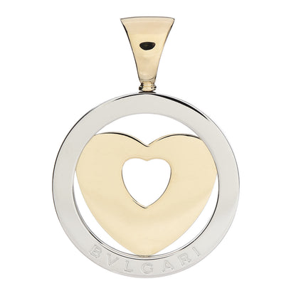 Bulgari 18K Yellow Gold Stainless Steel Tondo Heart Pendant　　 1 of 3