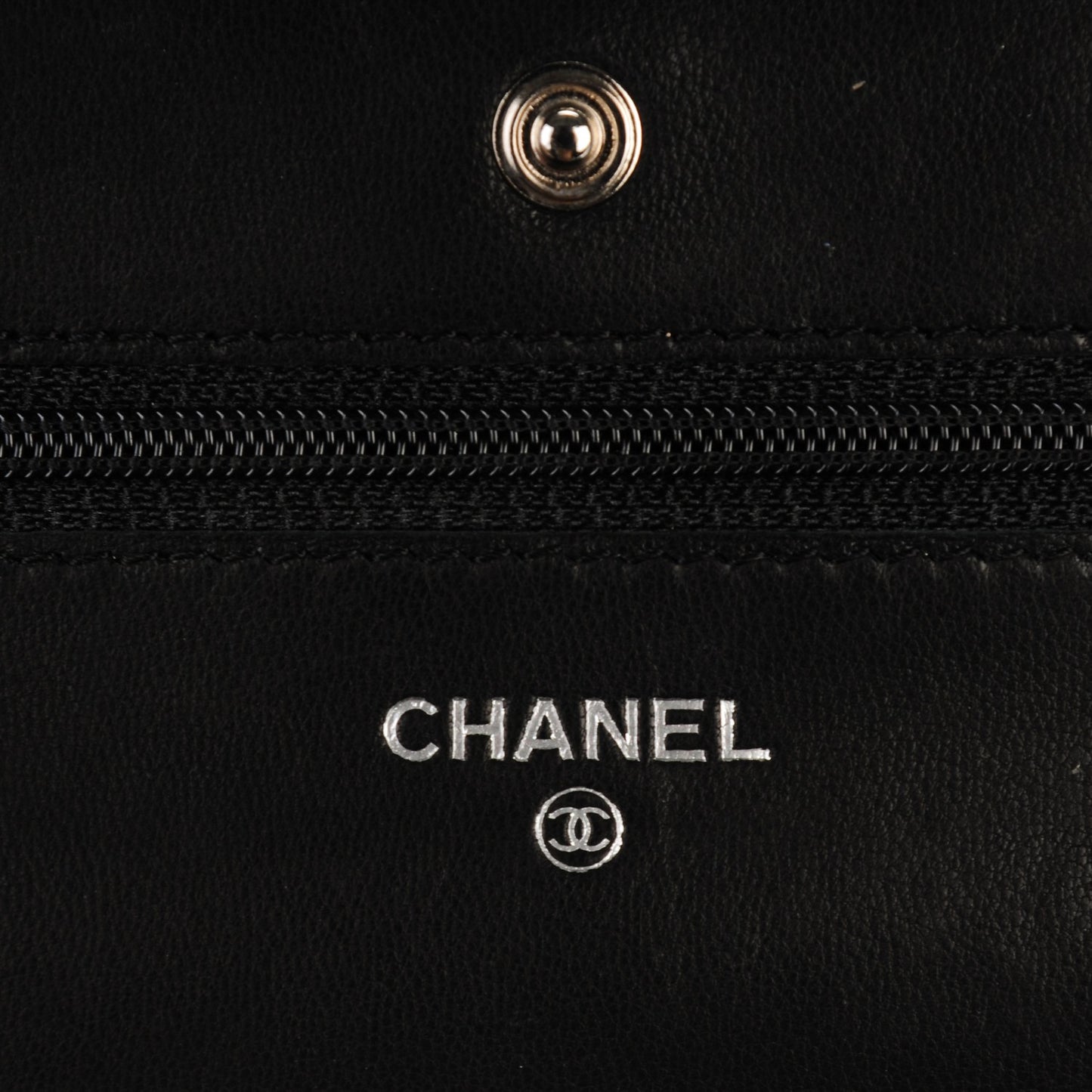 Lambskin Timeless CC Wallet On Chain WOC Black