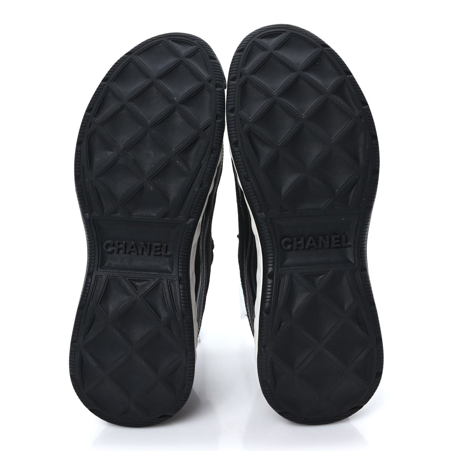 Velvet Calfskin Mixed Fibers CC Sneakers 37.5 Black