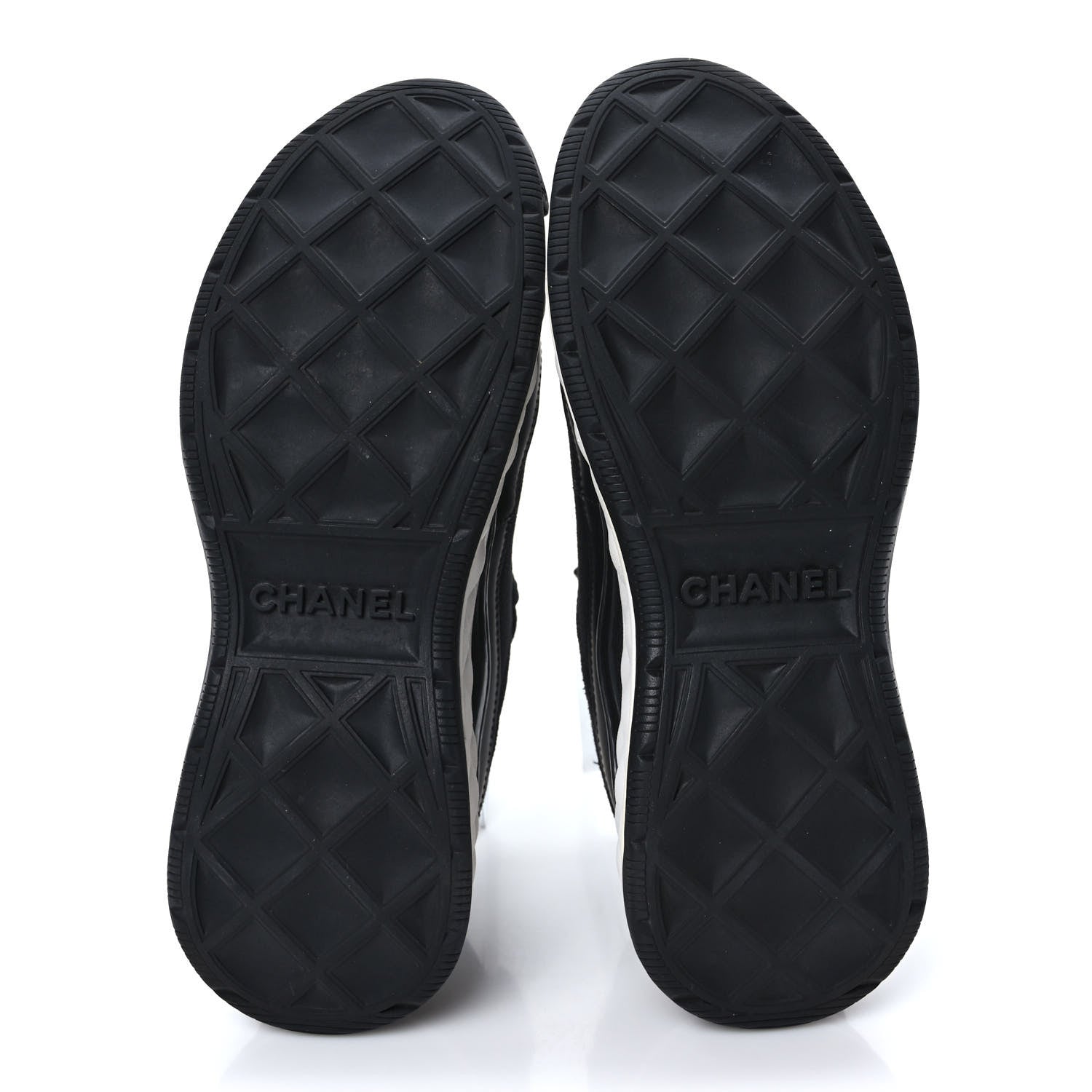 Chanel Velvet Calfskin Mixed Fibers CC Sneakers 37.5 Black 6 of 9