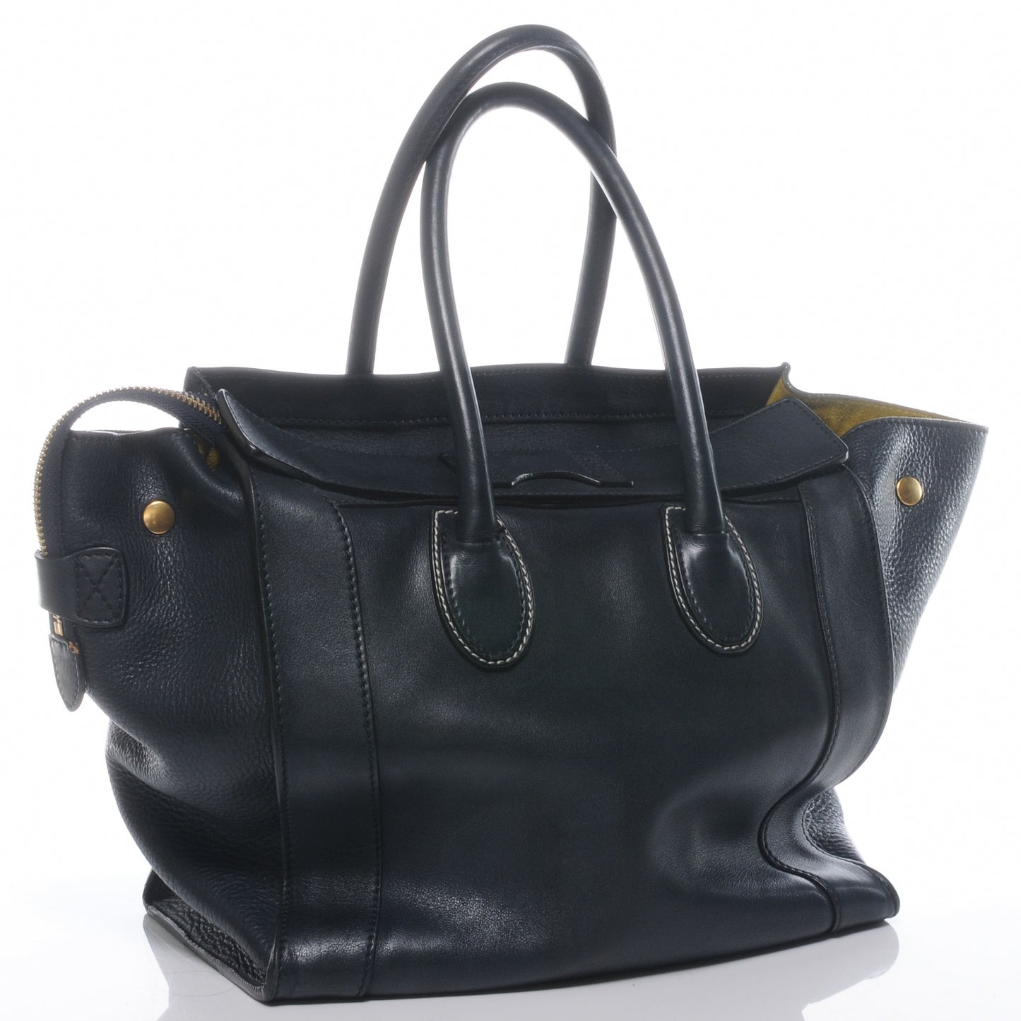 Smooth Calfskin Mini Envelope Luggage Navy Blue