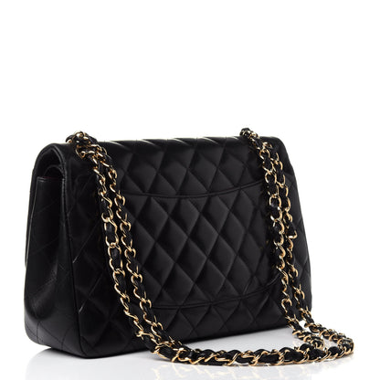 Chanel Lambskin Quilted Jumbo Double Flap Black 2 of 4
