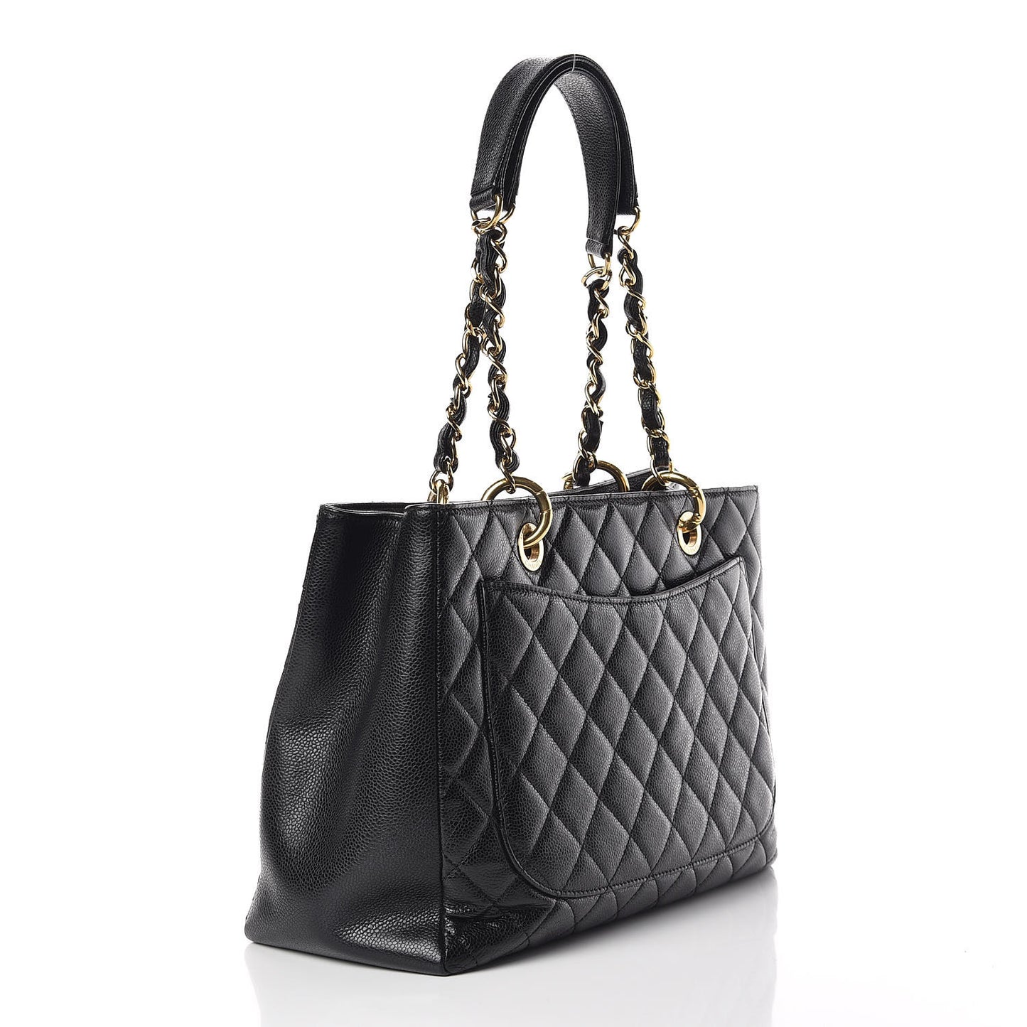 Caviar Quilted Grand Shopping Tote GST Black