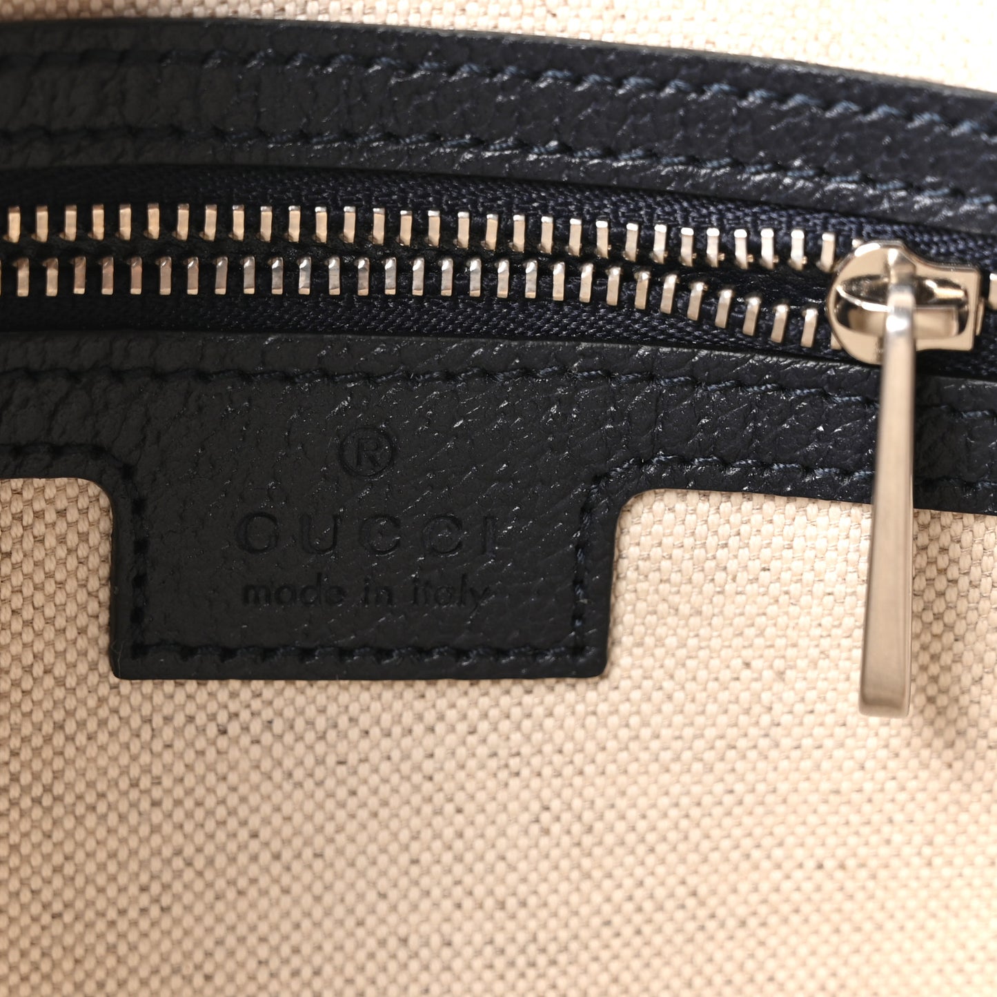 GG Supreme Monogram Textured Dollar Calfskin Web Ophidia Wristlet Shoulder Bag Black Blue