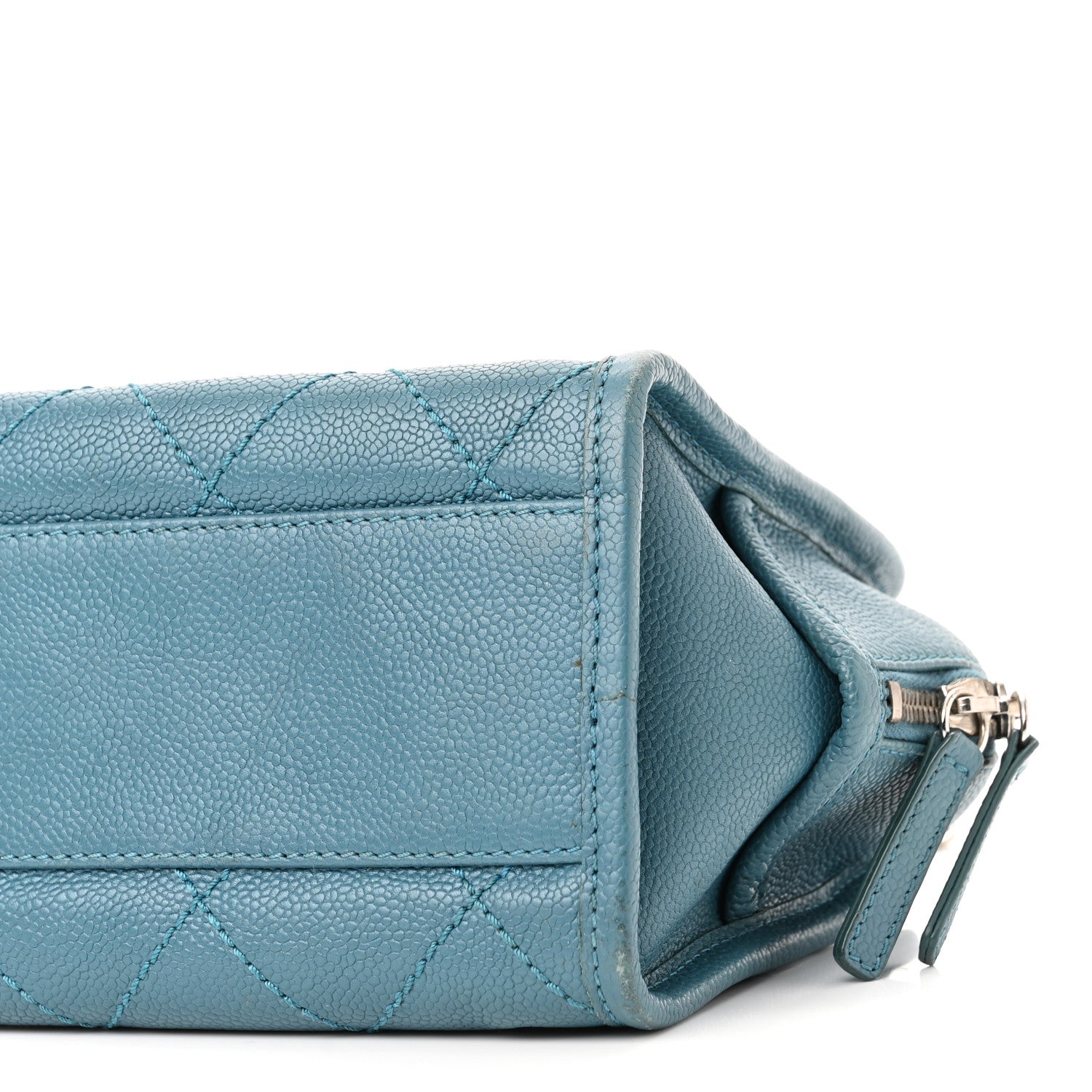 Chanel Caviar Quilted Small Deauville Bowling Bag Blue 10 of 10