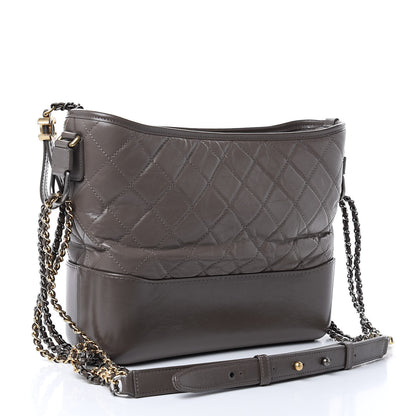 Chanel Aged Calfskin Quilted Medium Gabrielle Hobo Grey 3 of 9
