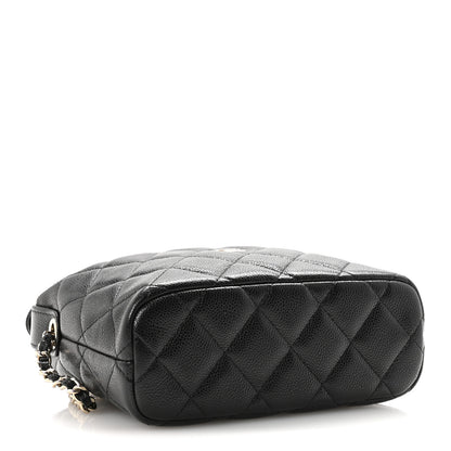 Chanel Caviar Quilted Hobo Clutch With Chain Black 4 of 9