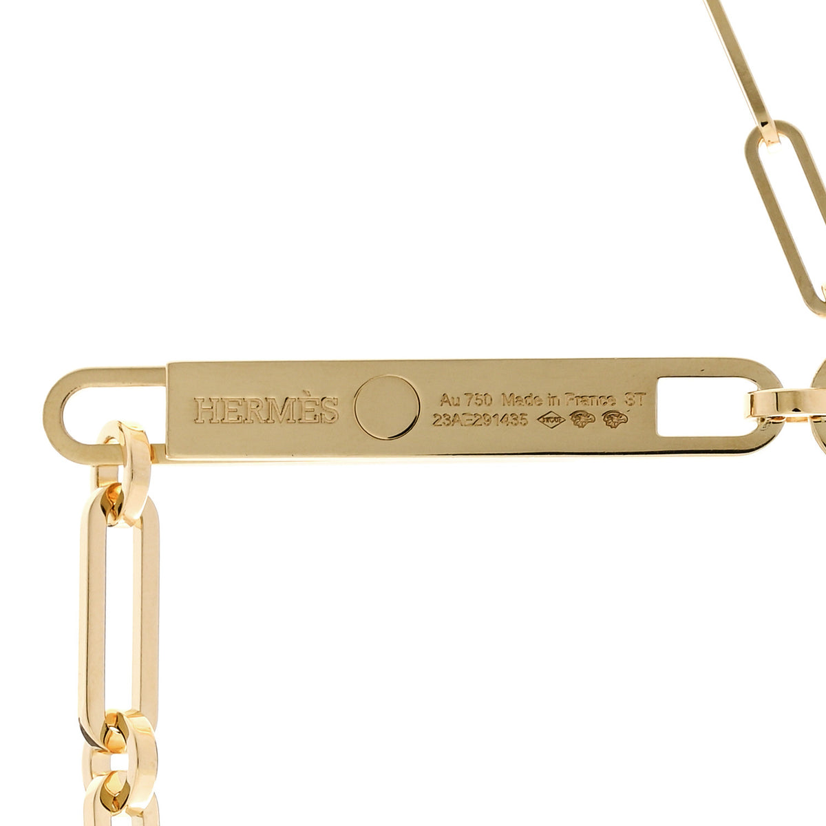 18K Yellow Gold Diamond Pave PM Kelly Chaine Lariat Necklace ST