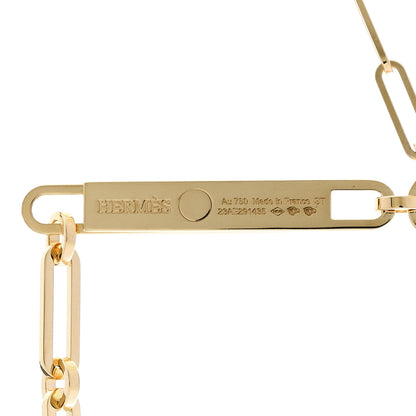Hermes 18K Yellow Gold Diamond Pave PM Kelly Chaine Lariat Necklace ST 4 of 5