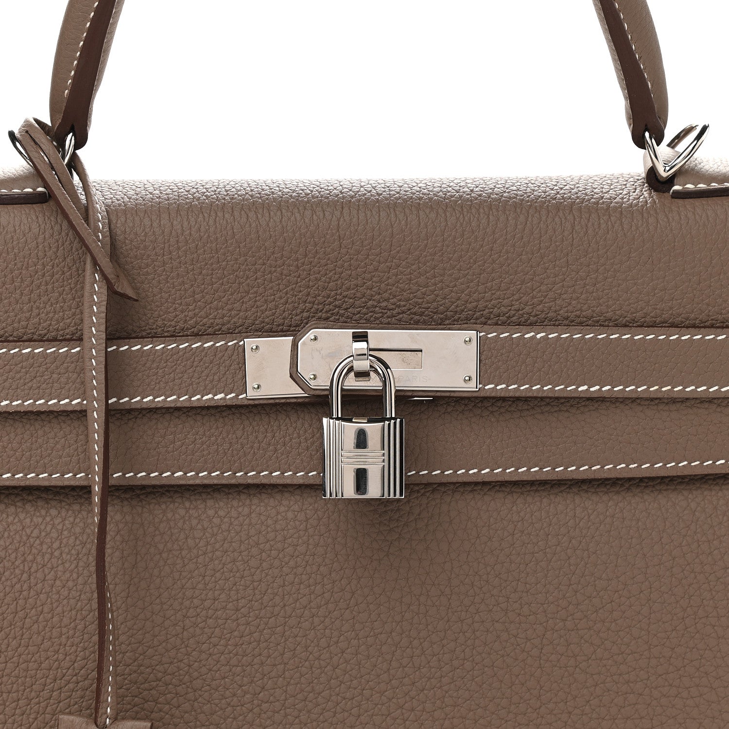 Hermes Togo Horseshoe Kelly Retourne 35 Etoupe 9 of 9
