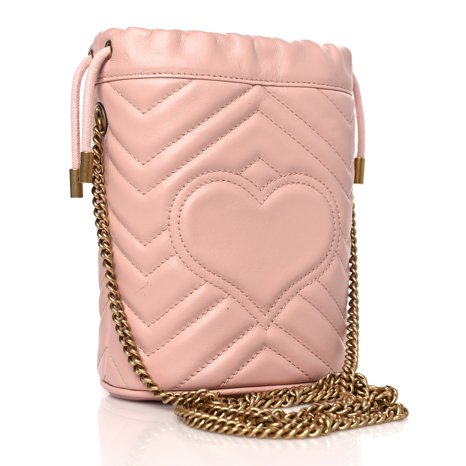Gucci Calfskin Matelasse Mini GG Marmont 2.0 Bucket Bag Perfect Pink 3 of 10