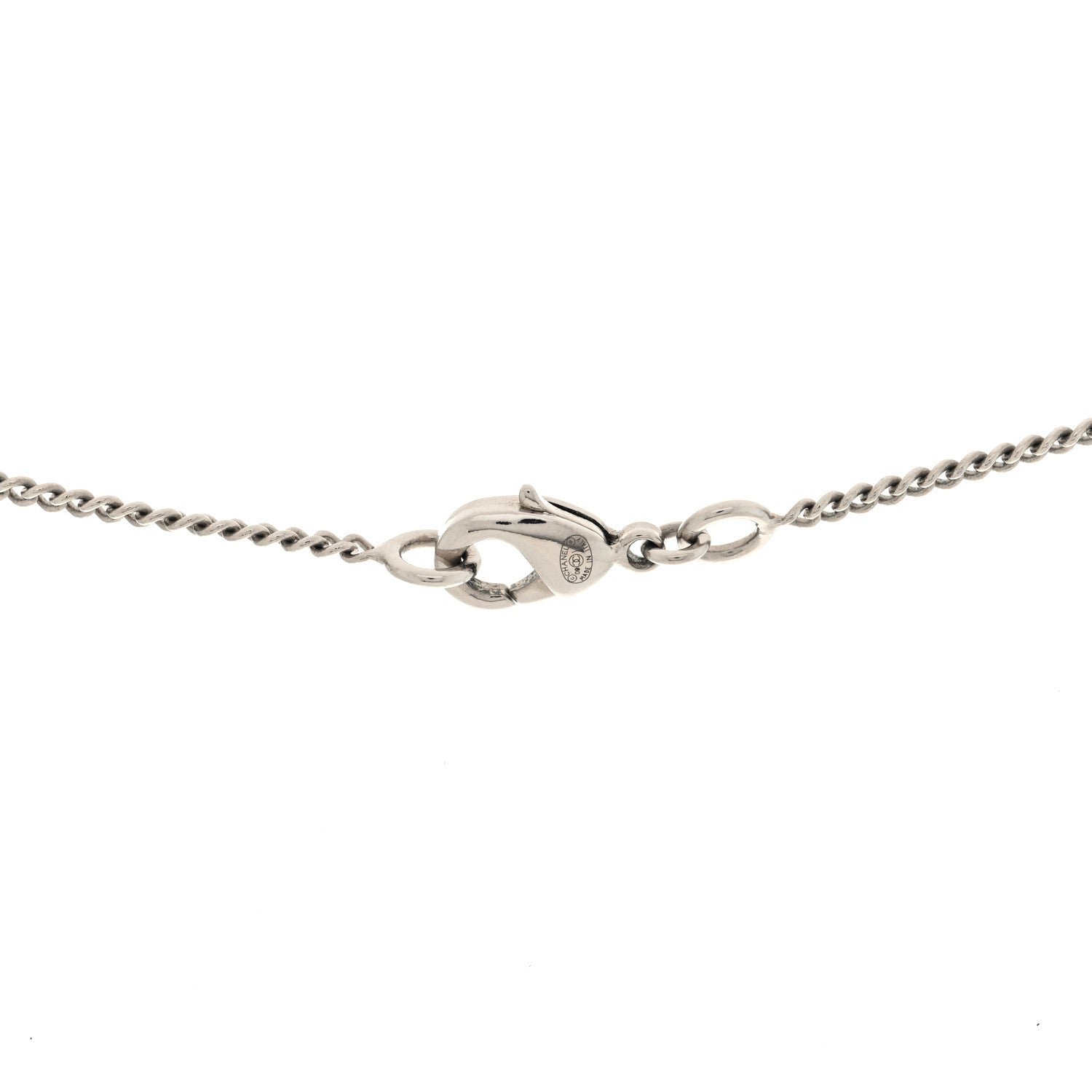 Chanel Crystal Timeless CC Necklace Silver 4 of 4