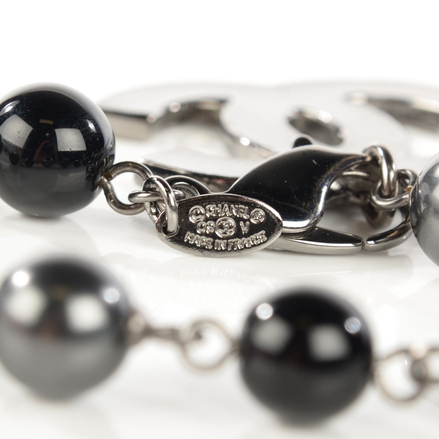 Beaded CC Bracelet Black