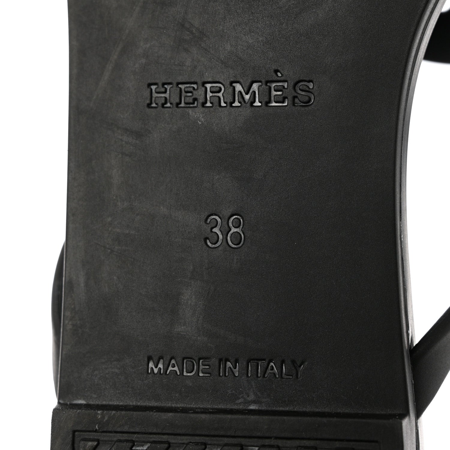 Hermes Rubber Womens Egerie Sandals 38 Black 8 of 9
