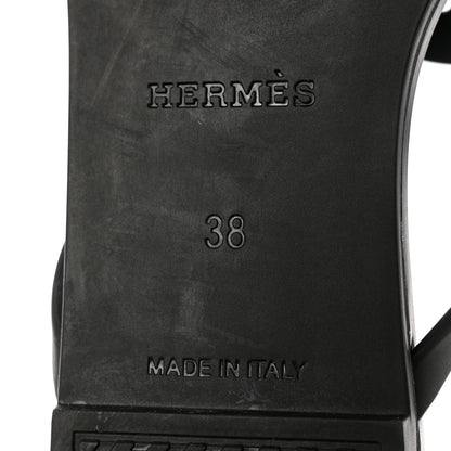 Hermes Rubber Womens Egerie Sandals 38 Black 8 of 9