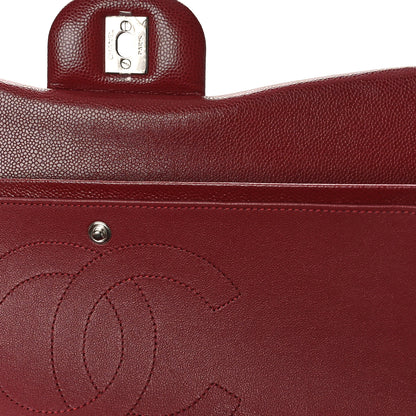 Chanel Caviar Quilted Jumbo Double Flap Burgundy 11 of 11