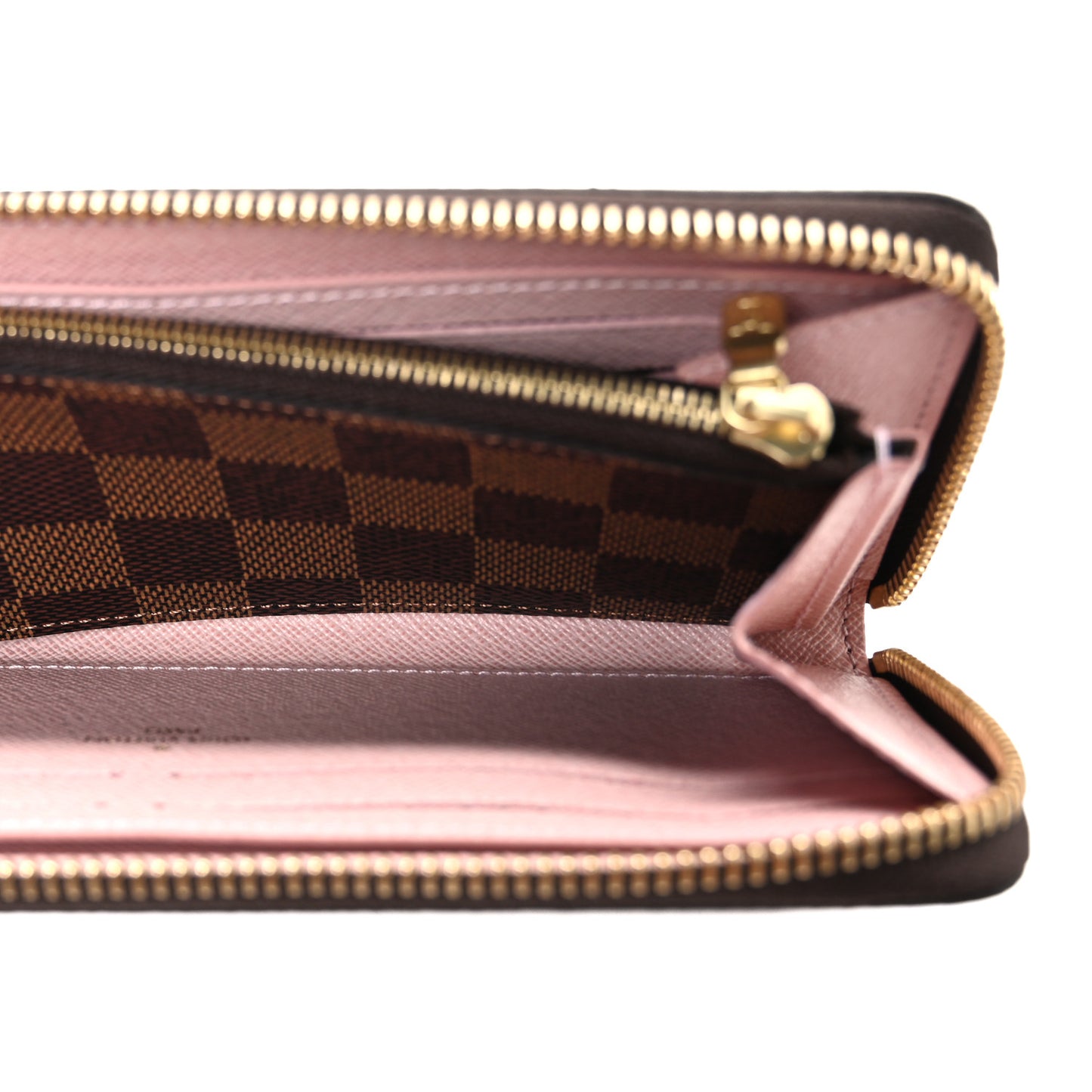 Damier Ebene Clemence Wallet Rose Ballerine