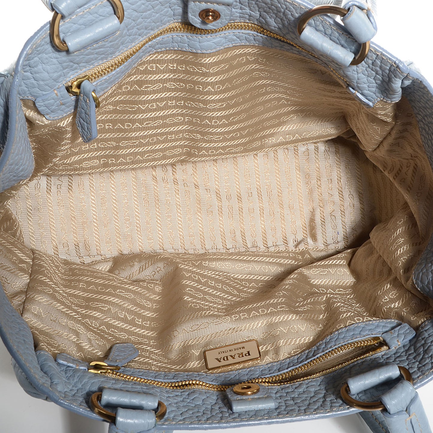 Canapa Canvas Leather Small Tote Blue Beige