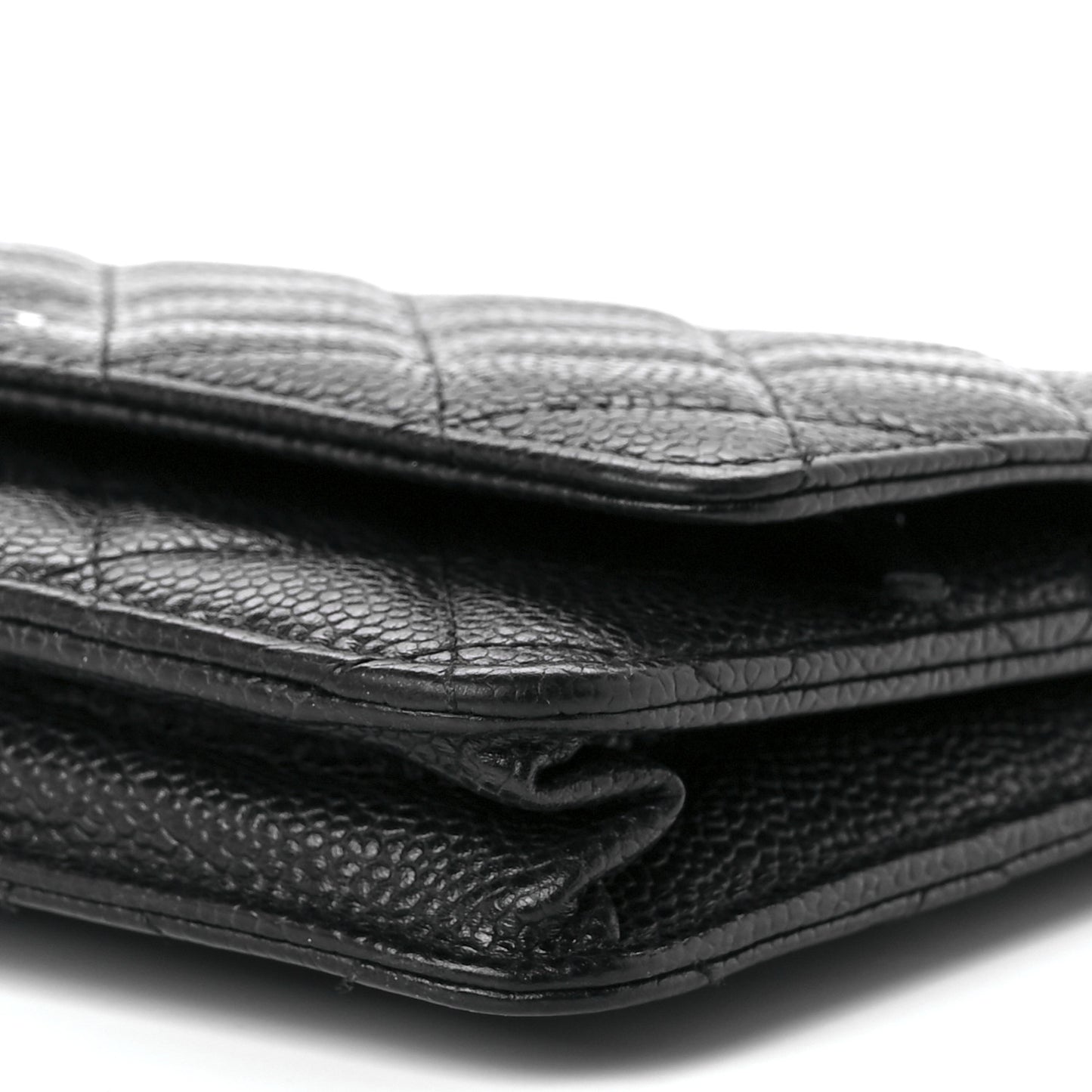 Caviar Quilted Wallet On Chain WOC Black