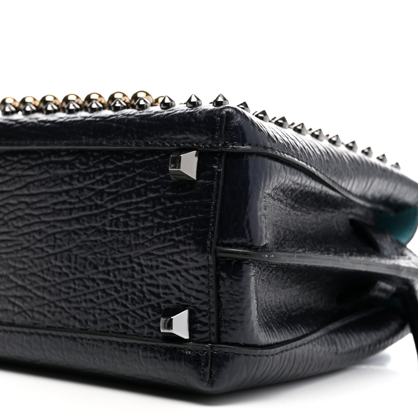 Calfskin Studded Mini Milla Tote Blue