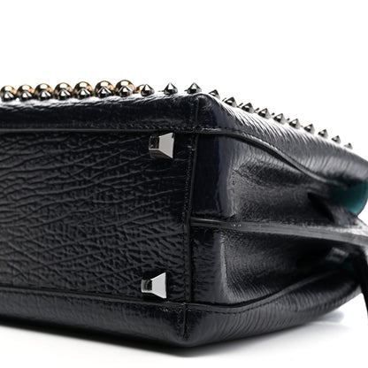 MCM Calfskin Studded Mini Milla Tote Blue 8 of 8