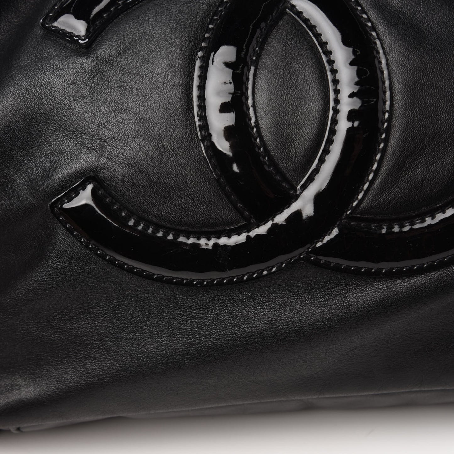 Calfskin Modern Chain Rhodoid Hobo Black