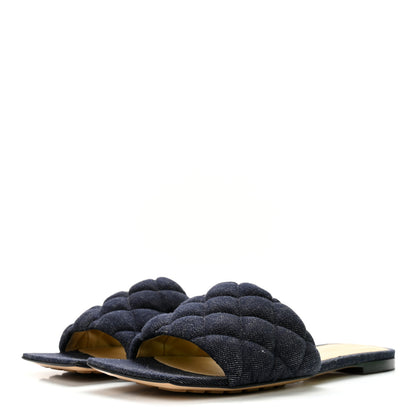 Bottega Veneta Denim Matelasse Padded Flat Sandals 38.5 Indigo 3 of 11