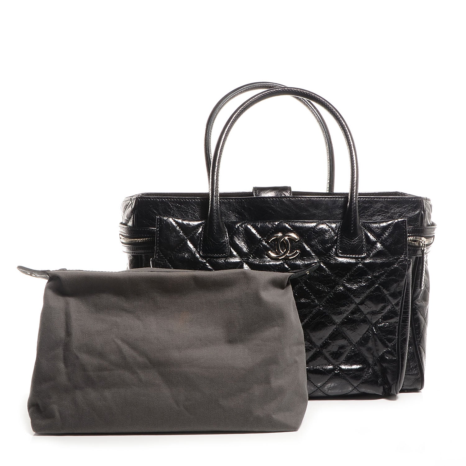 Chanel Glazed Calfskin New Portobello Large Tote Black 8 of 8