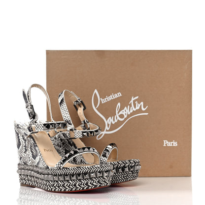 Christian Louboutin Watersnake Print Cataclou 120 Wedge Sandals 40 Roccia Gun Metal 8 of 8