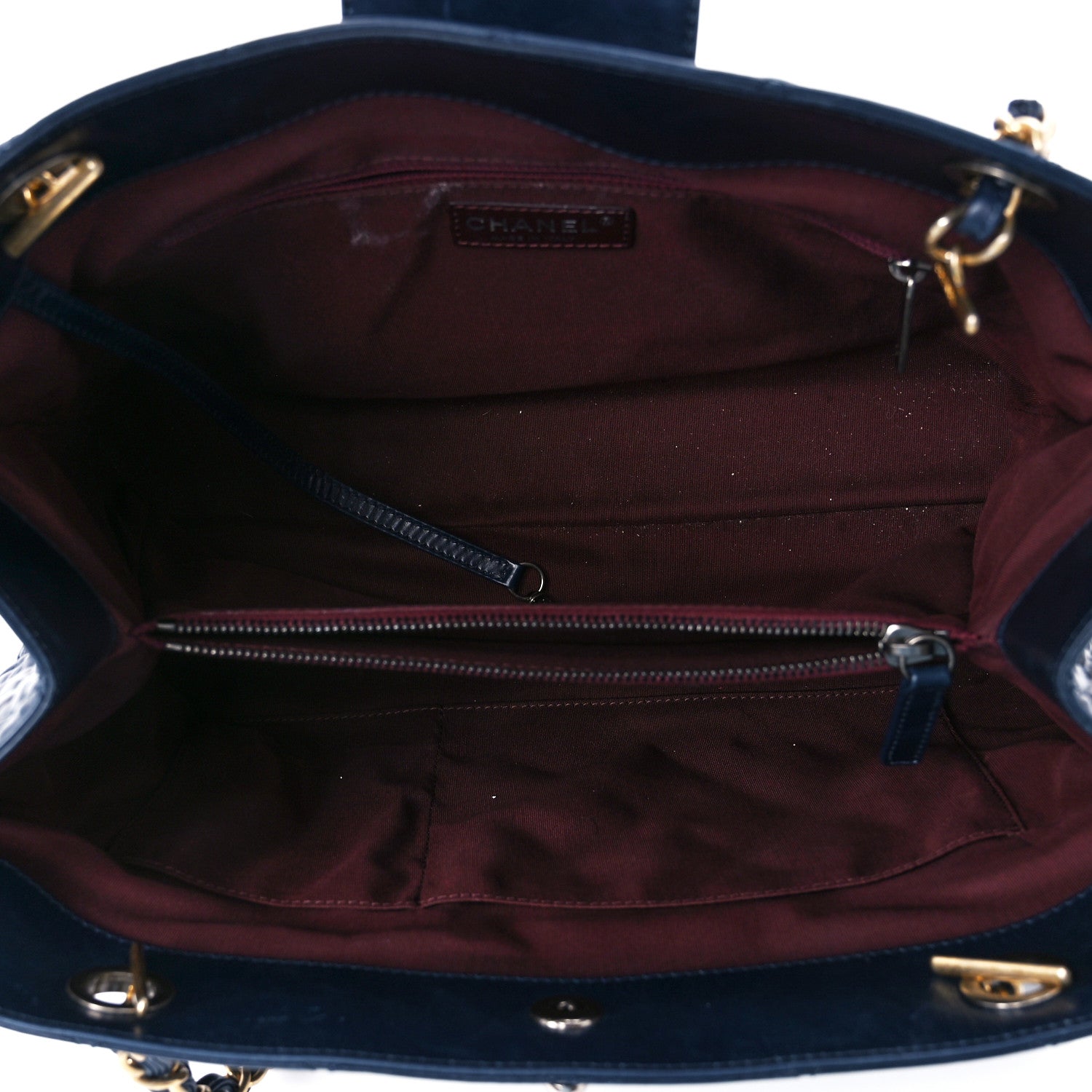 Chanel Glazed Calfskin Quilted Daily Walk Tote Navy 5 of 11